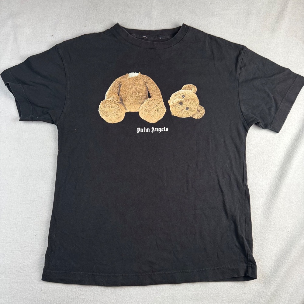 Palm Angels Kill The Bear Black Graphic T-Shirt Mens XS PMAA001E19413002